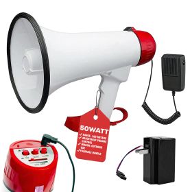 5 Core Megaphone Bullhorn Speaker 40W Bull Horn Rechargeable Cheer Megafono 1000 Yard Range Loudspeaker W Siren Recording Ergonomic Handle for Coaches