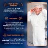 Disposable Coveralls Large, White Microporous Polypropylene Hazmat Suits Disposable, Waterproof 60 GSM Protective Suits with Elastic Hood, Wrists