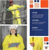 Disposable Hazmat Suits Medium. Pack of 5 Yellow Disposable Coveralls. 82 gsm Polyethylene Polypropylene Protective Suits. Painters Suit with Open Cut